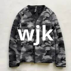 美品　wjk ウール　カモフラ　ノーカラージャケット　裏地フリース　日本製