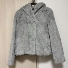 【1/11まで】AZUL グレー フェイクファーコート フード付き