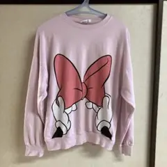 Disneyミニーマウス リボン＆グローブ トレーナー ピンク（裏毛）Mサイズ