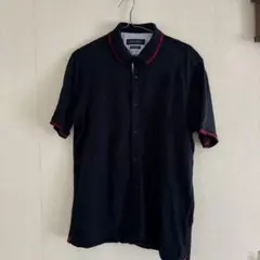 ZARA MAN 半袖シャツ ブラック/レッド 42 サイズL