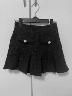 GRL インパン裏地付きラメツイードプリーツミニスカート at2353 スカート