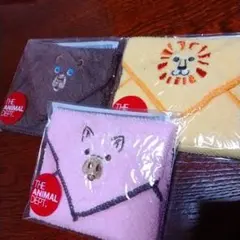 動物モチーフ　マイクロファイバーハンカチ3枚セット