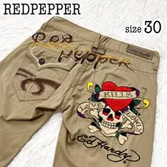 極美品★ RED PEPPER Ed Hardy スカル刺繍チノパン 30