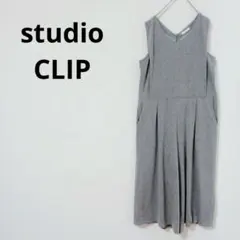 スタジオクリップ　オールインワン　ノースリーブ　パンツ　綿混　シンプル　ポケットのサムネイル