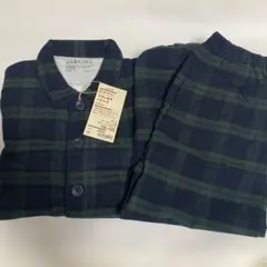 MUJI 無印良品　キッズ　フランネルパジャマ　110ー125サイズ　グリーン