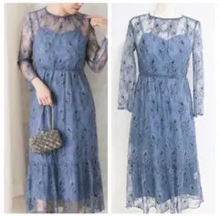 ✨美品✨kaene カエン オケージョンドレス オールレースドレス ブルー