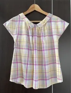 Techichi　2wayフラットカラーリボンプルオーバー　パープル　ブラウス