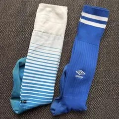 サッカーソックス 2足セット キッズ 19〜21cm umbro 青 ブルー系