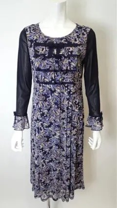 スーパービューティー♡ペイズリー柄パワーネット素材ワンピース