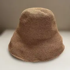 最終価格　 ベージュ コットンハット サイズグレー