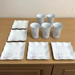 【未使用】有田焼 孝峰 和食器 湯呑み 5客 銘々皿 5枚 セットのサムネイル