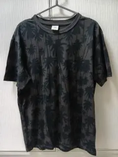 H&M パームツリー柄 Tシャツ ダークグレー Sサイズのサムネイル