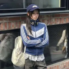 希少　アディダス　adidas ジャージ　平成　Y2K 90s 00s ネイビー