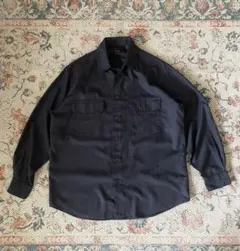 90s IZOD ワークチェックB.Dシャツ ネイビー M