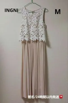 INGNI 花柄レース　ノースリーブ　ロングワンピース　M