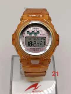電池交換済 Baby-G BG-1001 人気スケルトンオレンジ 説明書付のサムネイル