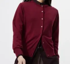 UNIQLO メリノクルーネックカーディガン RED XL