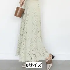 RANDA ランダ ケミカルレースフレアスカート グリーンのサムネイル