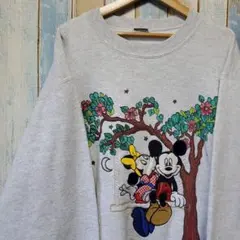MT☆ディズニー☆スウェットトレーナー☆キャラクター刺繍☆ミッキー☆90s