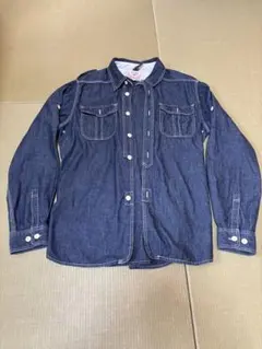 BEAMS ダークブルー デニム長袖シャツ L