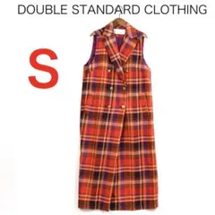 H5406-94◾️ダブルスタンダードクロージング　チェックベスト　ロングジレ