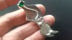 シルバー925 グリ―ンジルコンブローチ