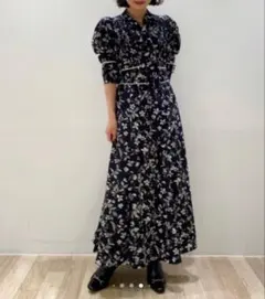 ユナイテッドアローズ フラワープリント ロングワンピース サイズ38