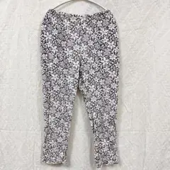 総柄 花柄 クロップドパンツ テーパード 総ゴム 楽ちん レディース ボトムス