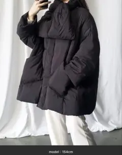 me+em select★ マフラー付きダウンジャケット★オーバーサイズ