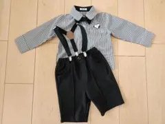 ベビーフォーマル・スヌーピー柄・サスペンダーと蝶ネクタイ付き・90cm