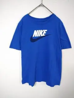 ナイキ　NIKE　Tシャツ　レディースXL　青色　前面ロゴ入　シームレス　綿