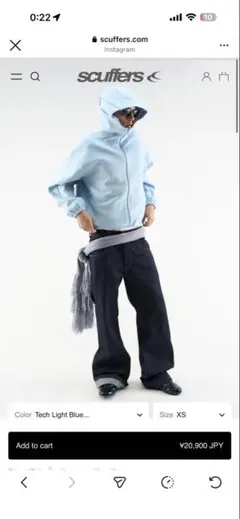 Scuffers Tech Light Blue Zip size L