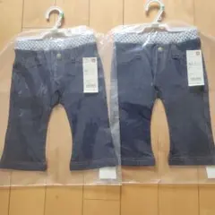 UNIQLO 80cm ネイビー デニムパンツ 2本