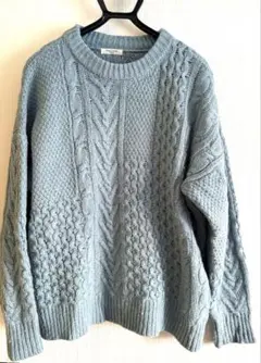 FREAK'S STORE フリークス ケーブルニットセーター ライトブルー