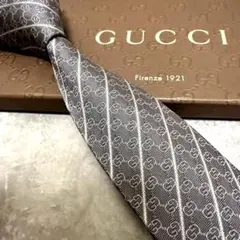 【✨極美品✨】GUCCI グッチ ネクタイ ストライプ柄 GG柄 ハイブランド