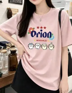 Orion プリント 半袖Tシャツ ピンク ビッグTシャツ 3XL