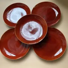 溜塗 銘々皿 5枚セット 漆器