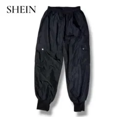 シーイン SHEIN カーゴジョガーパンツ M ブラック 黒 リブ裾 カジュアルのサムネイル