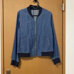 美品 しまむら ブルゾン ダンガリー 春 薄手ジャケットのサムネイル