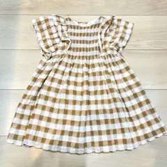 ZARA BABY ギンガムワンピース 98cm 2-3Y イエロー