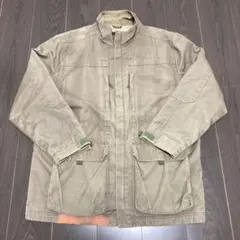エディーバウアー ミリタリージャケット L フェード 古着 多ギミック ベージュ