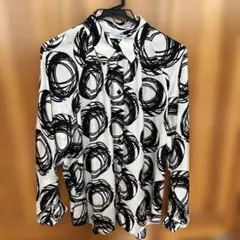 ZARA 長袖シャツ 総柄 モノトーン Mサイズのサムネイル