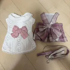【おまけ付き】犬 ペット 服 Sサイズ 女の子 フリル リボン 2着セット