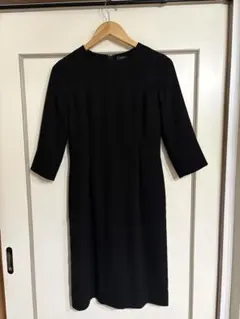 ユナイテッドアローズ　ブラック 七分袖 ひざ丈ワンピース