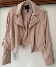 FOREVER 21 ピンクベージュ　ライダースジャケット S