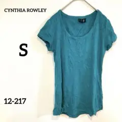 CYNTHIA ROWLEY【S】ターコイズ 半袖Tシャツ カットソー