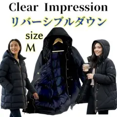 Clear Impression フランドル ダウンコート リバーシブル 金 黒