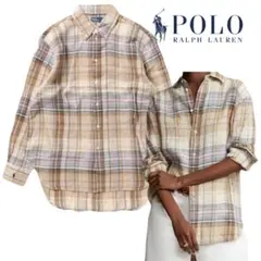 【POLO RALPH LAUREN】ラルフローレン 麻 リネンシャツ XXS
