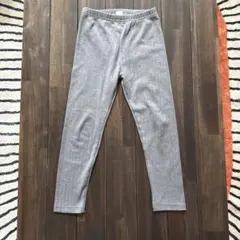 グレー リブ編み キッズレギンス5Y 110cm