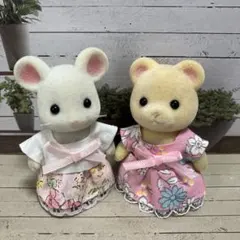 ピンクワンピースセット　シルバニアファミリー　服　ハンドメイド
